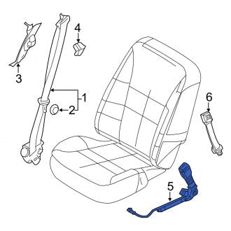 New OEM Front Right Seat Belt Receptacle Fits, 2008-2009 Ford Edge - Part # 8T4Z7861202BA