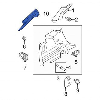 New OEM Left Body D-Pillar Trim Panel Fits, 2007-2010 Ford Edge - Part # 7T4Z7831011AB