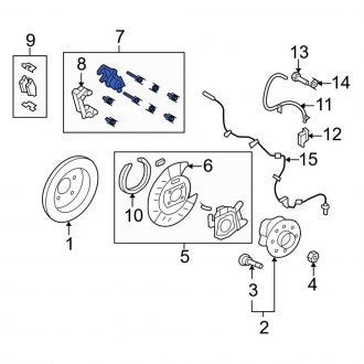 New OEM Rear Left Disc Brake Caliper Fits, 2007-2010 Ford Edge - Part # 7T4Z2553B