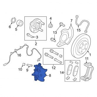 New OEM Front Left Disc Brake Caliper Fits, 2013-2014 Ford Edge - Part # DT4Z2B121A