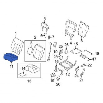 New OEM Rear Right Seat Cover Fits, 2011 Ford Edge - Part # BT4Z7863804EB