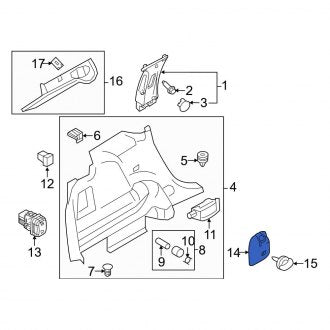 New OEM Rear Left Power Seat Switch Bezel Fits, 2011-2014 Ford Edge - Part # BA1Z78310C06AC