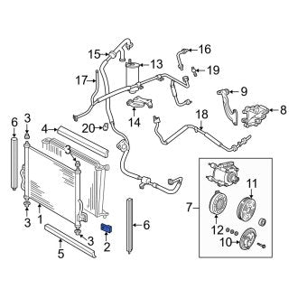 New OEM Left A/C Condenser Mount Fits, 2004-2007 Ford Freestar - Part # XF2Z19B594BA