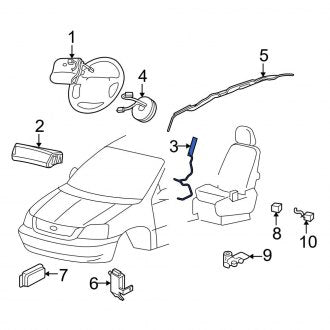 New OEM Front Left Seat Air Bag Fits, 2004-2007 Ford Freestar - Part # 4F2Z17611D11AA
