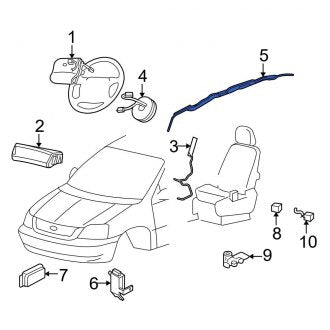 New OEM Left Curtain Air Bag Fits, 2005-2007 Ford Freestar - Part # 7F2Z17042D95A