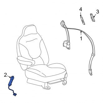 New OEM Front Right Seat Belt Receptacle Fits, 2004-2007 Ford Freestar - Part # 6F2Z1761202DA