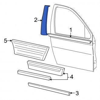 New OEM Front Right Door Reveal Molding Fits, 2004-2007 Ford Freestar - Part # 3F2Z1620554BAA