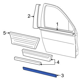 New OEM Front Right Upper Outer Door Molding Fits, 2004-2007 Ford Freestar - Part # 2F2Z1620878AAA