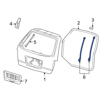 New OEM Rear Center Left Liftgate Trim Fits, 2004-2007 Ford Freestar - Part # 2F2Z16410A07AAA