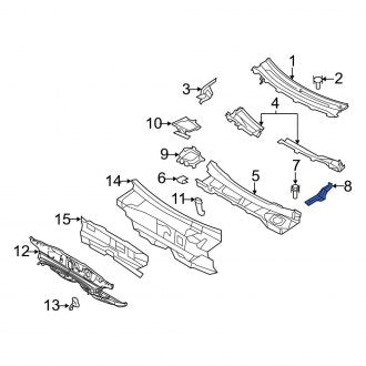 New OEM Cowl Grille Panel Bracket Fits, 2009-2019 Ford Flex - Part # 5F9Z74020K67AA