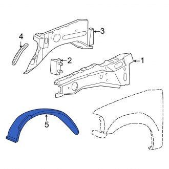 New OEM Front Left Fender Splash Shield Fits, 2003-2006 Lincoln Navigator - Part # 5L1Z16E207AA