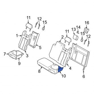New OEM Rear Left Seat Cushion Pad Fits, 2003-2006 Lincoln Navigator - Part # 2L1Z7863841AB