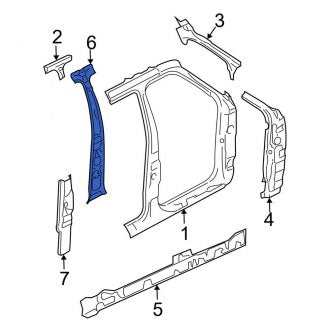 New OEM Right Inner Body B-Pillar Fits, 2003-2006 Lincoln Navigator - Part # 3L7Z7824300BA