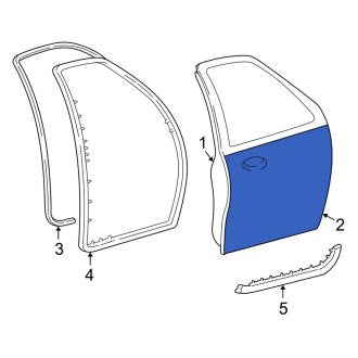 New OEM Front Right Outer Door Outer Panel Fits, 2002-2006 Lincoln Navigator - Part # 5L7Z7820200AA