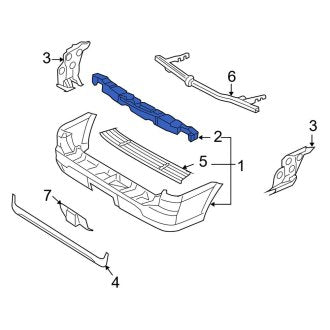 New OEM Rear Center Bumper Cover Support Rail Fits, 2005-2006 Lincoln Navigator - Part # 5L7Z17E855AA