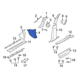 New OEM Left Kick Panel Trim Fits, 2007-2017 Lincoln Navigator - Part # FL1Z7802345BC