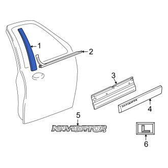 New OEM Front Right Door Applique Fits, 2015-2017 Lincoln Navigator - Part # FL7Z78239A00AC