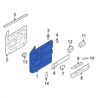 New OEM Rear Left Inner Door Interior Trim Panel Fits, 2015-2017 Lincoln Navigator - Part # FL7Z7827407AD