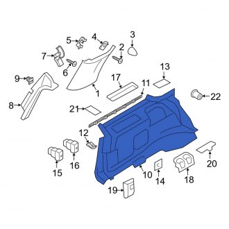 New OEM Rear Left Lower Interior Quarter Panel Trim Panel Fits, 2007-2010 Lincoln Navigator - Part # 7L1Z4031013DB