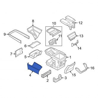 New OEM Front Lower Rearward Console Trim Panel Fits, 2018-2021 Lincoln Navigator - Part # JL7Z78045E24AAG
