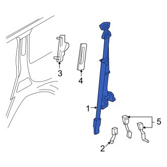 New OEM Center Left Seat Belt Lap and Shoulder Belt Fits, 2006-2007 Mercury Monterey - Part # 6F2Z17611B69DA