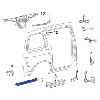 New OEM Center Right Sliding Door Track Fits, 2004-2007 Mercury Monterey - Part # XF2Z1625004AAA