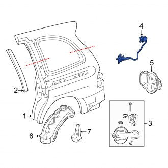 New OEM Fuel Filler Door Release Cable Fits, 2004-2007 Mercury Monterey - Part # 6F2Z17264A00AA
