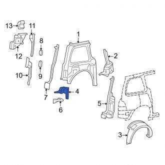 New OEM Right Quarter Panel Extension Fits, 2004-2007 Mercury Monterey - Part # 3F2Z17410A48AA
