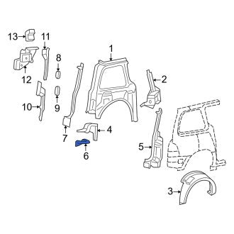New OEM Left Quarter Panel Extension Fits, 2004-2007 Mercury Monterey - Part # 3F2Z17278B11AA