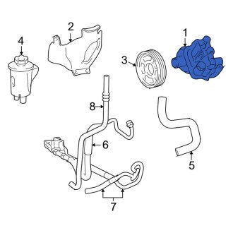 New OEM Power Steering Pump Fits, 2003-2005 Lincoln Aviator - Part # 2C5Z3A696AARM