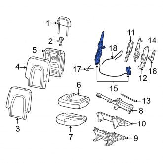 New OEM Center Left Folding Seat Latch Fits, 2003-2005 Lincoln Aviator - Part # 2C5Z7861383AA