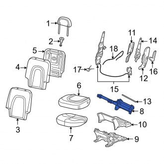 New OEM Center Left Seat Frame Fits, 2003-2005 Lincoln Aviator - Part # 2C5Z7863161B