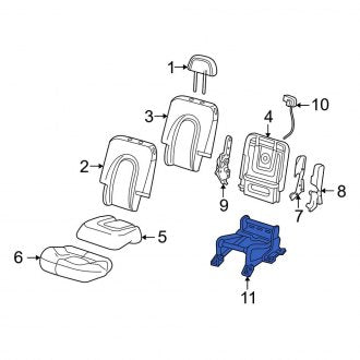 New OEM Center Seat Frame Fits, 2003-2005 Lincoln Aviator - Part # 2C5Z7863160B
