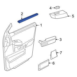 New OEM Front Right Door Belt Molding Fits, 2003-2005 Lincoln Aviator - Part # 8L2Z7821456A