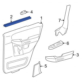 New OEM Rear Left Door Belt Molding Fits, 2003-2005 Lincoln Aviator - Part # 8L2Z7825861A