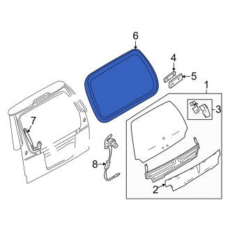 New OEM Rear Back Glass Weatherstrip Fits, 2003-2005 Lincoln Aviator - Part # 2C5Z7842084AA