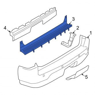 New OEM Rear Bumper Step Pad Fits, 2003-2005 Lincoln Aviator - Part # 5C5Z17B807AAA