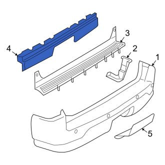 New OEM Rear Bumper Cover Reinforcement Fits, 2003-2005 Lincoln Aviator - Part # 2C5Z17906AA