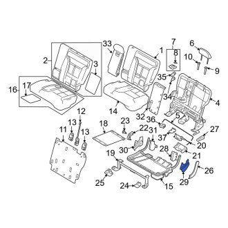 New OEM Rear Left Inner Seat Back Recliner Adjustment Mechanism Cover Fits, 2007-2010 Lincoln MKX - Part # 7T4Z7861349JB
