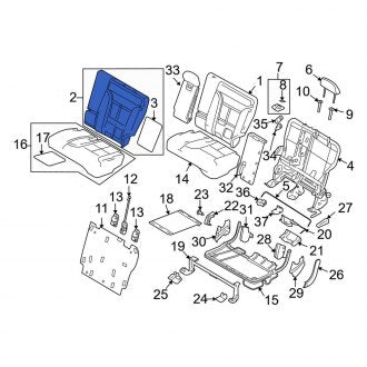 New OEM Rear Left Seat Back Cushion Fits, 2007-2010 Lincoln MKX - Part # 7A1Z7866801A