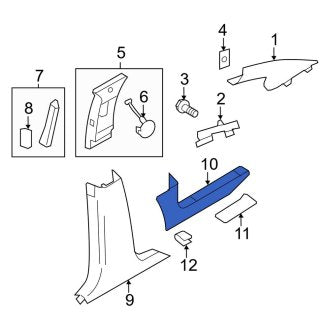 New OEM Front Left Liftgate Trim Scuff Plate Fits, 2007-2010 Lincoln MKX - Part # 7A1Z7813209AB