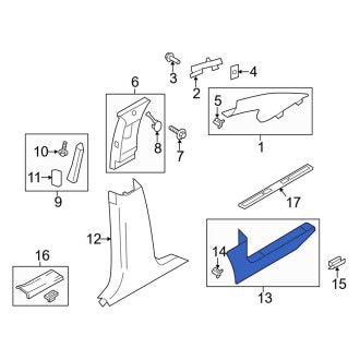 New OEM Front Right Door Sill Plate Fits, 2011-2015 Lincoln MKX - Part # BA1Z7813208AA