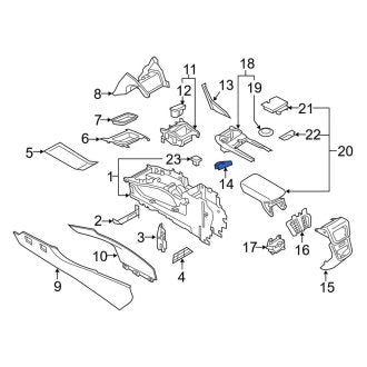 New OEM Front Forward Console Trim Panel Fits, 2016-2018 Lincoln MKX - Part # FA1Z5804324AB