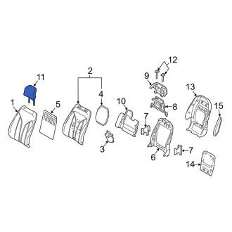 New OEM Front Headrest Fits, 2016 Lincoln MKX - Part # FA1Z58611A08CJ