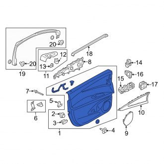 New OEM Front Right Inner Door Interior Trim Panel Fits, 2016-2018 Lincoln MKX - Part # FA1Z7823942BG