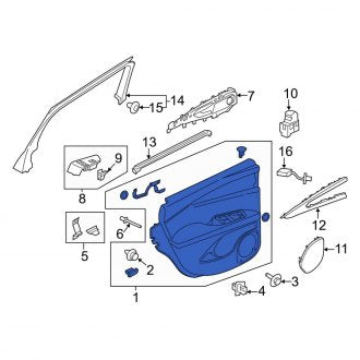New OEM Front Left Inner Door Interior Trim Panel Fits, 2019-2023 Lincoln Nautilus - Part # FA1Z7823943AF