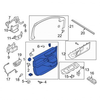 New OEM Rear Right Inner Door Interior Trim Panel Fits, 2020-2024 Lincoln Aviator - Part # LC5Z7827406BA