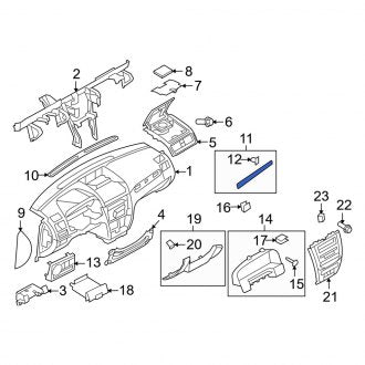 New OEM Instrument Panel Trim Panel Fits, 2010-2011 Mercury Milan - Part # AN7Z5404338BC