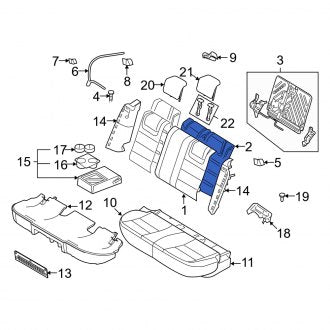 New OEM Rear Left Inner Seat Back Cushion Fits, 2010 Mercury Milan - Part # AN7Z5466801A