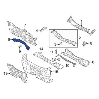 New OEM Cowl Panel Reinforcement Fits, 2011-2013 Ford Fiesta - Part # AE8Z5410414A
